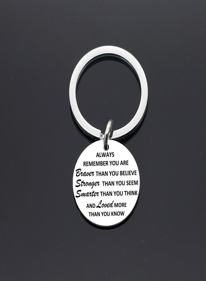 Maxforever Inspirational Gifts, Always Remember You Are Braver, Stronger, Smarter Than You Think Inspirational Quote Pendant Keychain Keyring, for Son Daughter Aunt Niece Family & Friends - Image 3